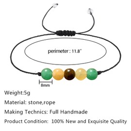 PINCHUAN Healing Crystal Bracelet for Women/Men - Spiritual Natural Crystal Stones Bracelet - Empath Protection - Good Luck Gift