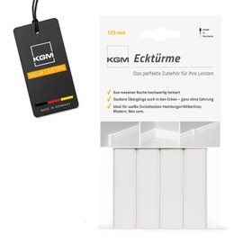 KGM Skirting Board Connectors – White Varnished Surface – For Clean Transitions Between Skirting Boards – Ideal for Corners – Saves Mitring – Suitable for Use with Hamburg, Old Berlin and Modern Profiles – Pack of 4