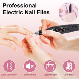 Electric Nail File, Nail Drill Machine for Gel Nails, Adjustable Speed, Electric Nail Drill E File for Nail, Portable Manicure Pedicure Set for Women Girls Mum Nail Care Gifts