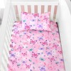 JISEN 3 Piece Crib Bedding Set Soft Baby Butterfly Crib