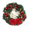 Christmas Wreath Snow Pine Cone Xmas Ball Wreath for Indoor