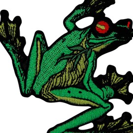 ZEGINs The Flying Frog Patch Embroidered Applique Badge Iron On Sew On Emblem