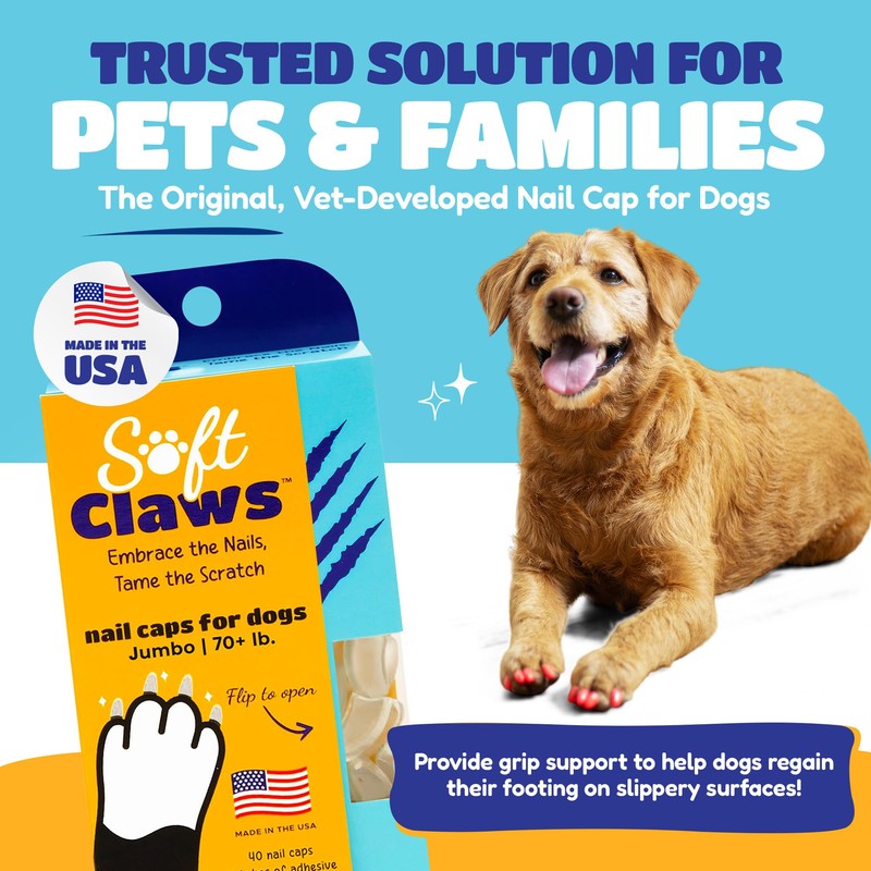 Soft Claws Nail Caps for Dogs with Non-Slip Design -