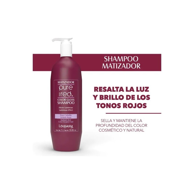 Shampoo Matizador Cabello Rojo Loquay Pelirrojo Teñido Red