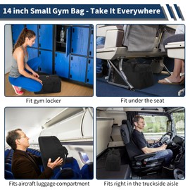 THSOGO Small Gym Bag with Wet Pocket - 14 inch Mini Duffle Bag for Men & Women Lightweight Carry On Bag for Travel Sport - Black