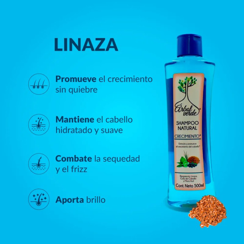 Shampoo Árbol Verde Natural Crecimiento 500ml
