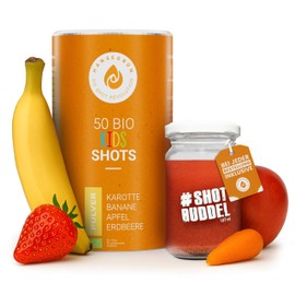 Hansegrün - Bio Kids Shot (50 pieces) - Daily all-rounder for the immune system¹ - Superfood powder with vegetables, fruits and berries - No additives - 100% real ingredients for daily preparation