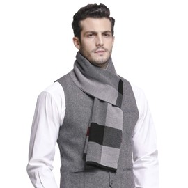RIONA Men's Winter Cashmere Feel Australian Wool Soft Warm Knitted Scarf