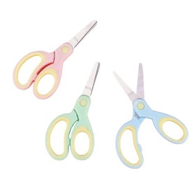 3Pcs 5 Inch Small Craft Scissors, Blunt Tip All Purpose Student Crafting Scissors Fabric Shears Cutter for Travel Back to School,Office,Home, Right & Left Handed,Pink, Blue, Green (5IN)