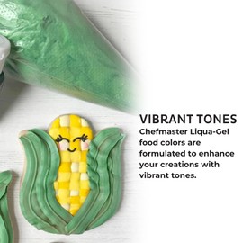 Chefmaster - Liqua-Gel Food Coloring - Fade Resistant Food Coloring - 8 Pack - Vibrant, Eye-Catching Colors, Easy-To-Blend Formula, Fade-Resistant - Made in the USA