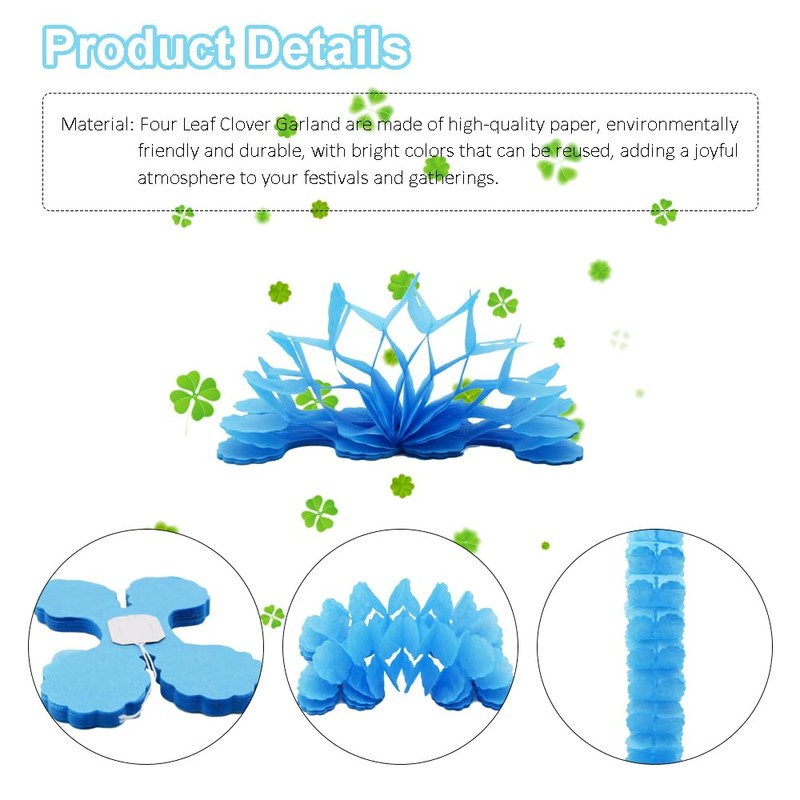 Ruidee 10 PCS Four Leaf Clover Paper Garland Party Decorations
