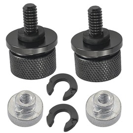 2 pcs Chrome Aluminium Rear Fender Seat Bolt Screw Nut Kit Compatible with Harley Sportster XL 883 1200 Dyna Softail Touring 1996-2023 Other Motorcycle Seats 1/4"-20 Thread Bolt (Black)