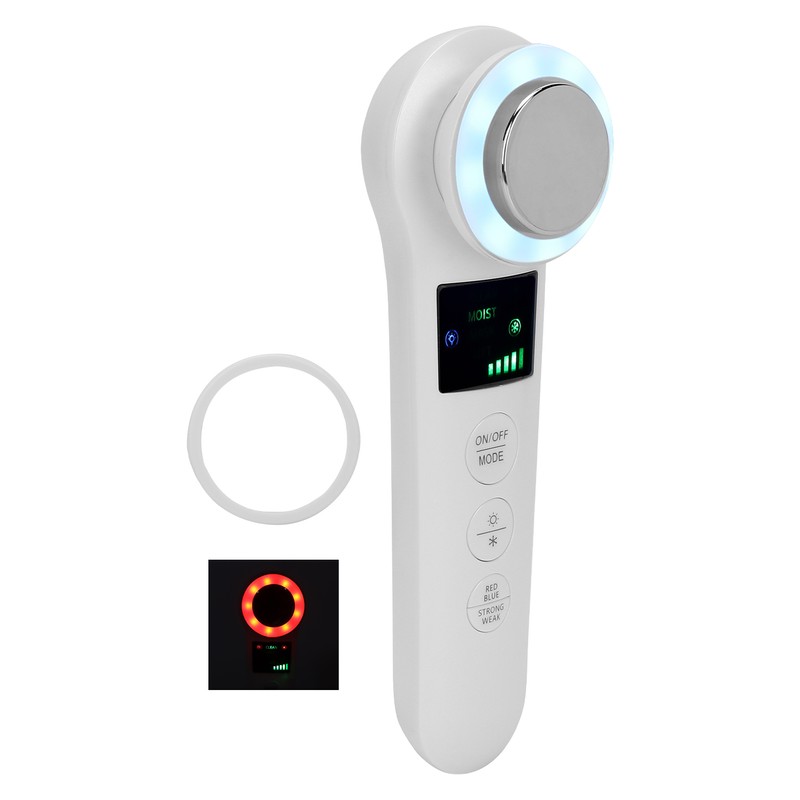 Hot Cold Face Massager Handheld Facial Vibration Massager Red Blue