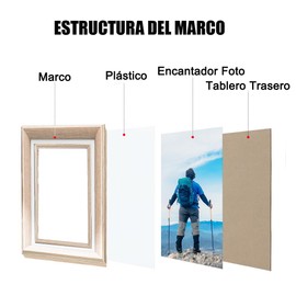 FALAZAR Marcos para fotos 2 Piezas, Portaretratos de 6x8 pulgadas,Marcos Decorativo para Cuadros de Pared y Mesa,BurlyWood