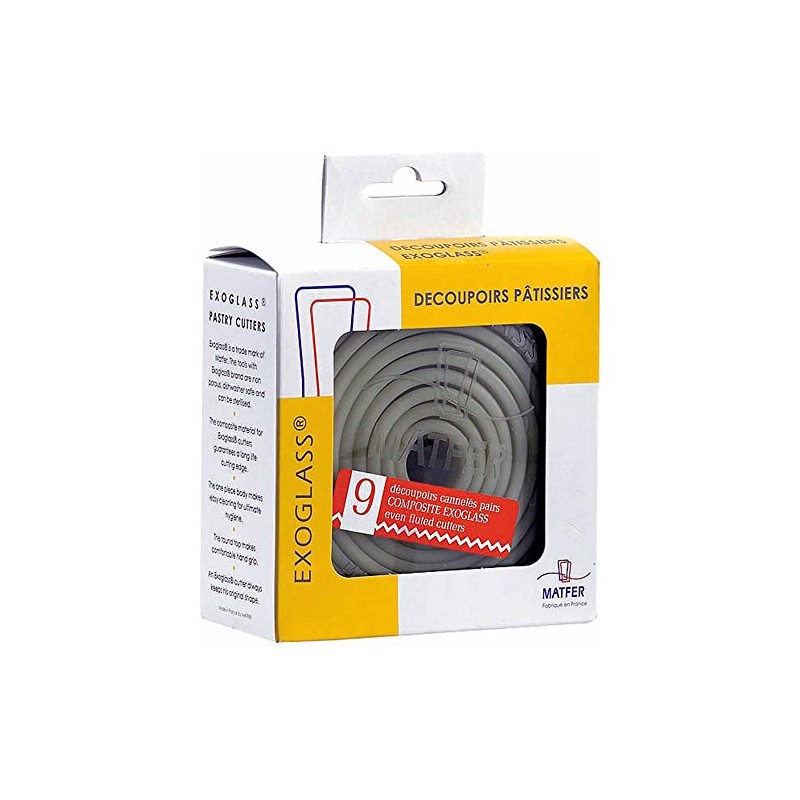 MATFER Exoglass Round 7 Grooved Pastry Cutter Set