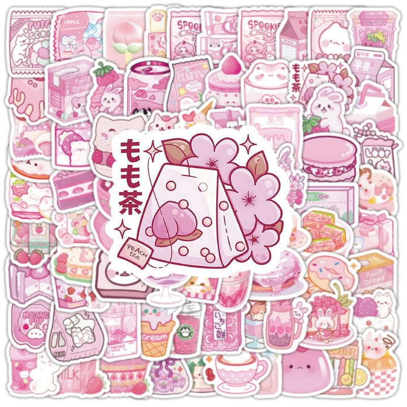 100pcs Cute Small Stickers Set Kawaii,Cardstock Stickers Decorative Masking Stickers