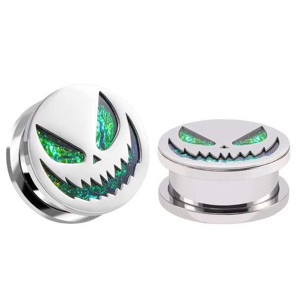 COOEAR 1 Pair Gauges for Earrings Flower Fake Opal Tunnels