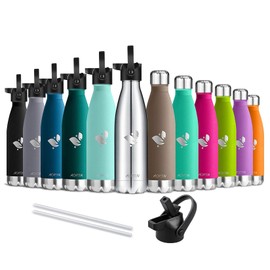 Aorin Vacuum-Insulated Water Bottle, 500 ml, BPA-Free Drinking Bottle, 24 Hours Cool & 12 Hours Warm, Ideal Thermos Flask for Children, School, Sports, Outdoors, Bike, Fitness