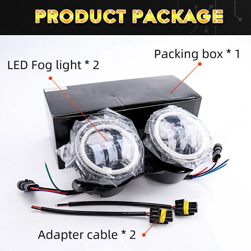 Bricologht 4PCS 7" LED Headlight & 4'' Fog Light Combo