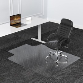HOMEK Office Chair Mat for Low Pile Carpets - 45” x 53” Clear Carpet Protector Mat for Office Chair, Computer Desk Chair Mat for Low Pile Carpeted Floors