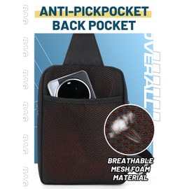 MADHOLLY Small Sling Bag for Men - Tactical Molle Crossbody Bag with High-Visibility Orange Lining, Comfortable Waterproof Phone Chest Bags Pouch for Hiking Travel Running Walking