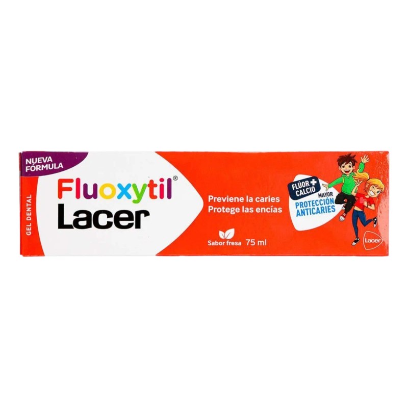 2 Pastas Fluoxytil Flúor + Calcio Fresa Fresca 75 Ml