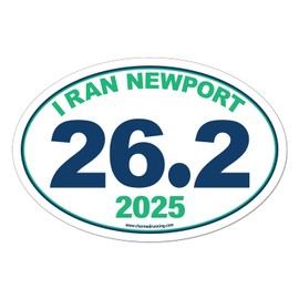 Charmed Running Brand I Ran Newport Marathon 26.2 Car Magnet with Custom Year Option