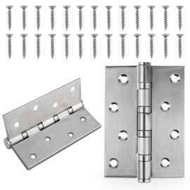 Pack of 2 Hinges Stainless Steel Door Hinge Outdoor Heavy Duty Hinge with Ball Bearing 100 x 76 x 13 mm Solid Hinges with Screws Door Hinges Outdoor Stainless Steel Hinge for Door, Window, Cupboard,