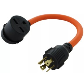AC WORKS® 30 Amp NEMA L14-30P to 30 Amp NEMA 6-30R 250V Flexible Adapter Cord by AC WORKS®
