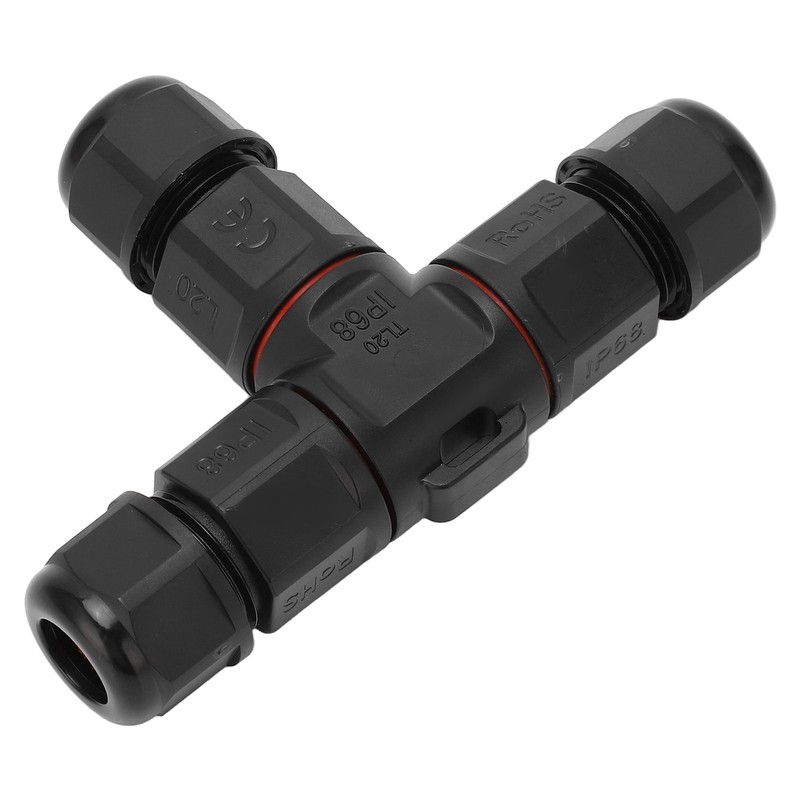 2 Pcs Tee Wire Connectors IP68 Waterproof 2 Pin 3