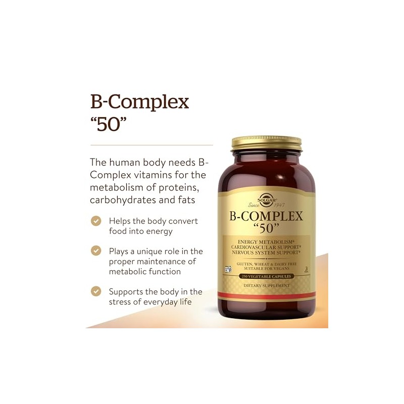 Solgar Vitamin B-Complex 50" - 250 Vegetable Capsules