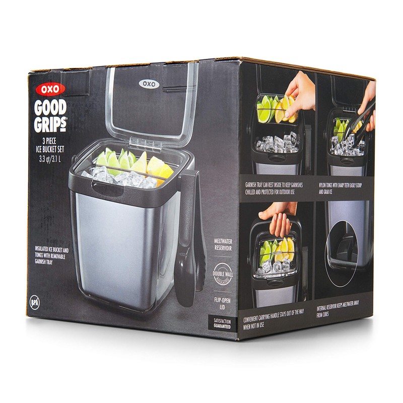 OXO Good Grips Double Wall Ice Bucket with Tongs and