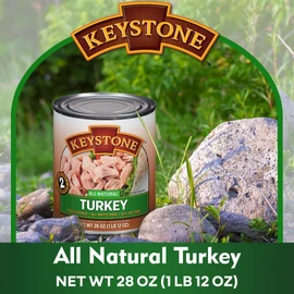 Keystone Meats All Natural Canned Turkey 28 Ounce Long Term Shelf Life Emergency Survival Food Canned Meat | Fully Cooked Ready to Eat | All White Meat No Carbs Gluten Free Family Pack of 6