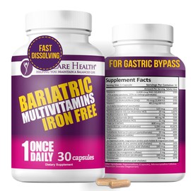 ProCare Health Procare Health Bariatric Multivitamin with Iron Free (30 Fast Dissolving Veggie Capsule) - Bariatric Vitamins for Gastric Sleeve & Gastric Bypass, Bariatric Multivitamin Without Iron (1 Month Supply)*