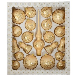 Jingle Bells Lauscha Golden Dreams Christmas Tree Bauble Set of 21