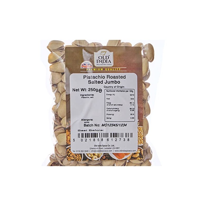 Old India Pistachio Roasted Salted Jumbo 250g