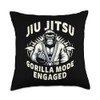 Gorilla Mode Engaged Funny Jiu Jitsu Throw Pillow