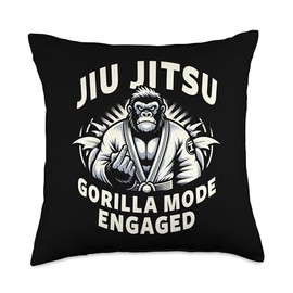 Gorilla Mode Engaged Funny Jiu Jitsu Throw Pillow