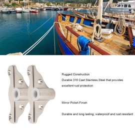 Qiilu Oar Lock Holder, 2PCS 1/2in Oarlock Socket 316 Stainless Steel Polished Finish Side Mount for Yacht RV Marine