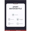 Sports Water Bottle, 1.7L Capacity, Leakproof Design, Black and Grey,