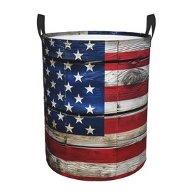 DJYQBFA American Flag Laundry Hamper Collapsible 62L Clothes Hamper with Handle Waterproof Storage Bin Toy Organizer for Bathroom Bedroom Dorm