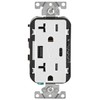 Duplex Receptacle/Outlet and USB Charger. 20 Amp, White