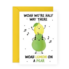 Central 23 Funny Birthday Cards for Men Women - 'WOAH Lemon on A Pear' - Friend Birthday Card for Her - Funny Gifts for Him - Happy Birthday Card for Mum and Dad - Comes With Stickers
