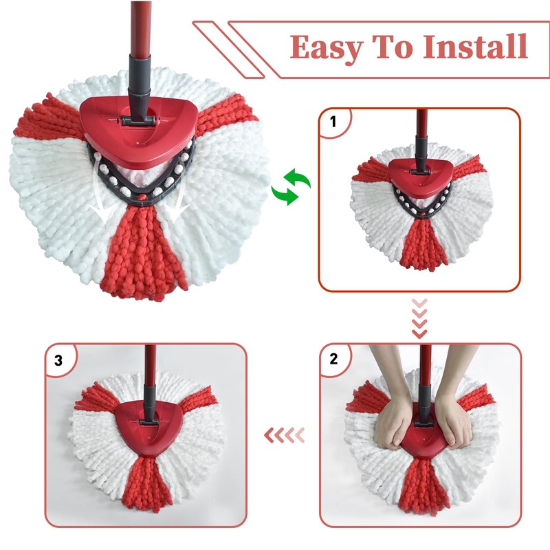 Mop Cloth, Replacement Mop Heads Microfibre Compatible with Vileda 2