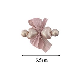 2Pcs Pearl Bows Hair Clips Heart Shape Hair Clip Pearl Bows Hair Pins Hair Accessories for Women(White+Pink)