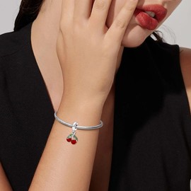 J.Fée 1 x Charms Pendant for Women, Pendant for Bracelets in 925 Sterling Silver, Chain Pendant Silver or Charms Gold, Stylish Jewellery Women's Gifts for Women, Silver