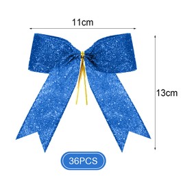 Sumind 36 Pieces Glitter Bow Tie Ribbon Twist Tie Bows for Treat Bags Gift Wrapping Basket Wedding Shower Birthday Valentine's Day Christmas Party(5 x 4 Inch,Royal Blue)