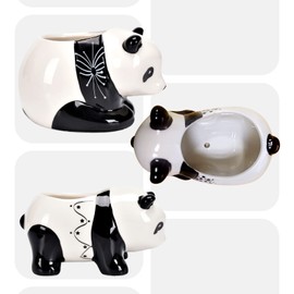 AASHDP Cute Animal Succulent Pots Bulk, Small Animal Succulent Planters for Indoor Plants, Mini Panda Flower Ceramic Pots Set of 3