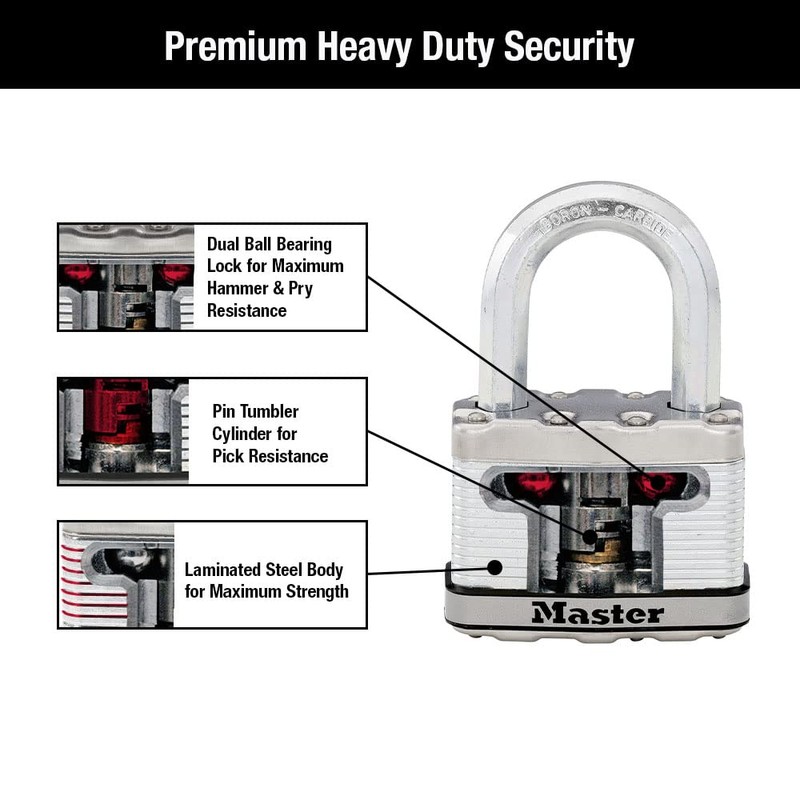 Master Lock M15XTLF Magnum Heavy Duty Outdoor Padlock with Key,