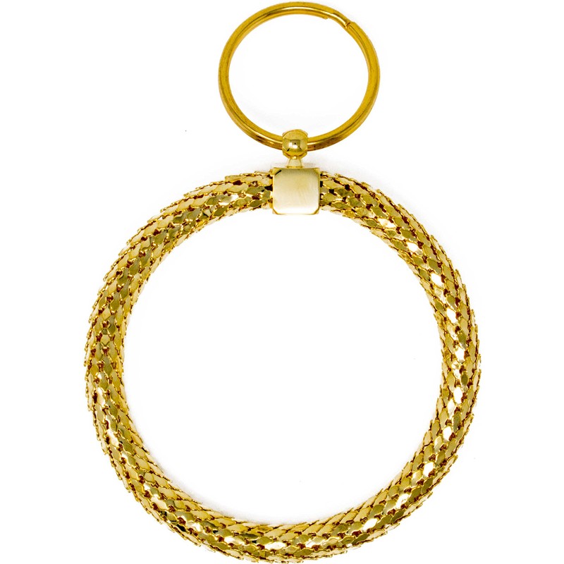 Stephanie Imports Vintage Gold and Silver Metal Mesh Jewelry Keychain